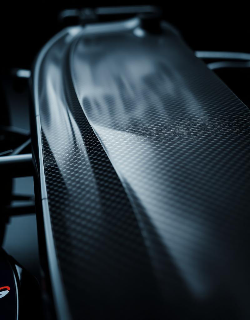 Close-up of an F1 front wing carbon fiber